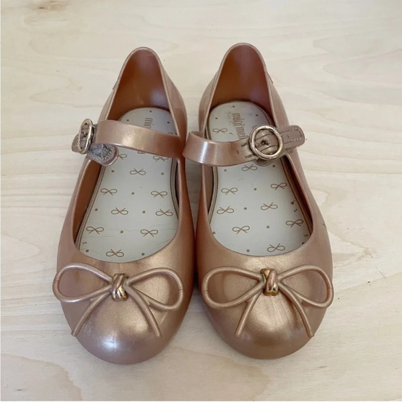 Mini Melissa rose gold Mary janes Toddler size 10 - Picture 1 of 10